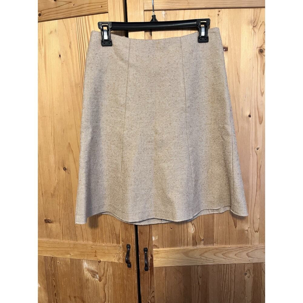 Brooks Brothers Wool Blend Beige A-line Pencil Skirt Size 2